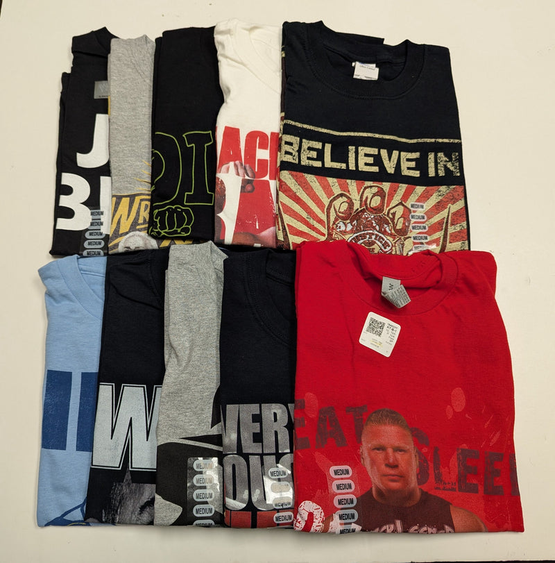Load image into Gallery viewer, 10 Men Size Medium WWE T-shirts | Cena Orton Undertaker The Rock Lot 1 M by EWS | Extreme Wrestling Shirts