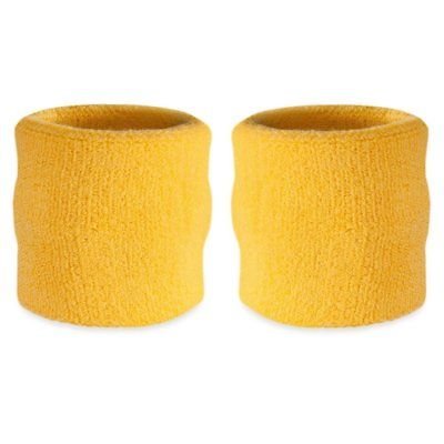 2 piece Yellow Wristbands Set by EWS | Extreme Wrestling Shirts
