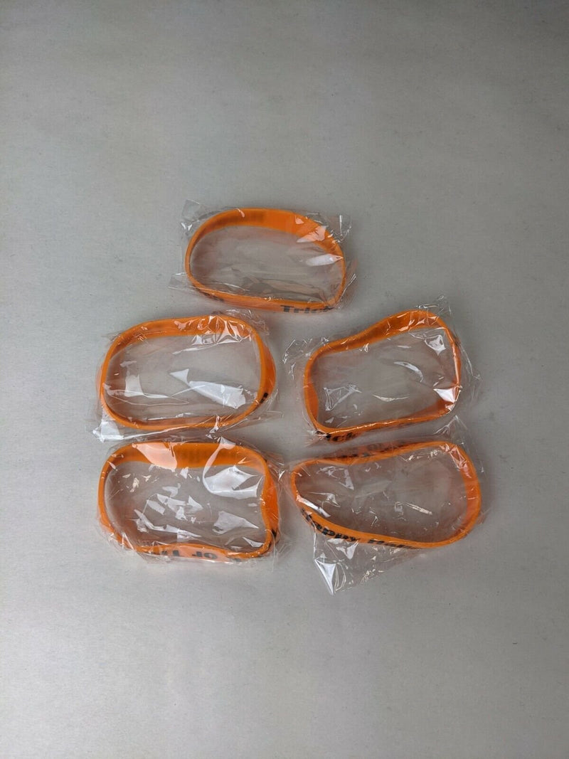 Load image into Gallery viewer, (5 Pack) Trick or Treat Orange Black Kids Silicone Rubber Wristband Bracelet by EWS | Extreme Wrestling Shirts