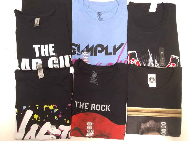 Load image into Gallery viewer, 6 Men Size 3XL WWE T-shirts | Cena Orton Undertaker The Rock Lot 2 3XL by EWS | Extreme Wrestling Shirts