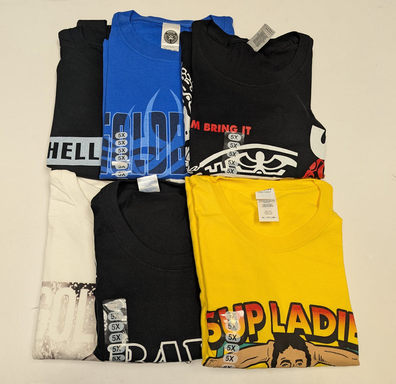 Load image into Gallery viewer, 6 Men Size 5XL WWE T-shirts | Cena Orton Undertaker The Rock Lot 1 5XL by EWS | Extreme Wrestling Shirts