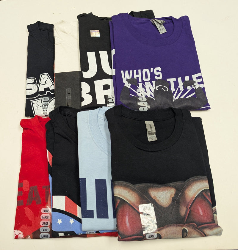 Load image into Gallery viewer, 8 Men Size Large WWE T-shirts | Cena Orton Undertaker The Rock Lot 1 L by EWS | Extreme Wrestling Shirts