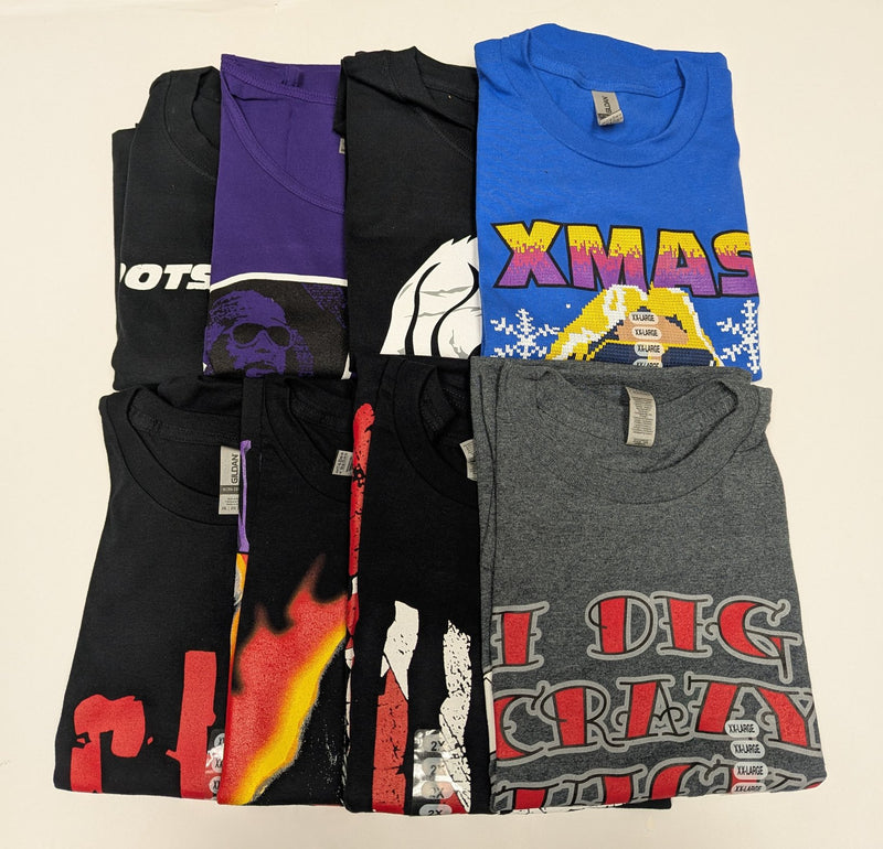 Load image into Gallery viewer, 8 Men Size XXL WWE T-shirts | Cena Orton Undertaker The Rock Lot 1 XXL by EWS | Extreme Wrestling Shirts