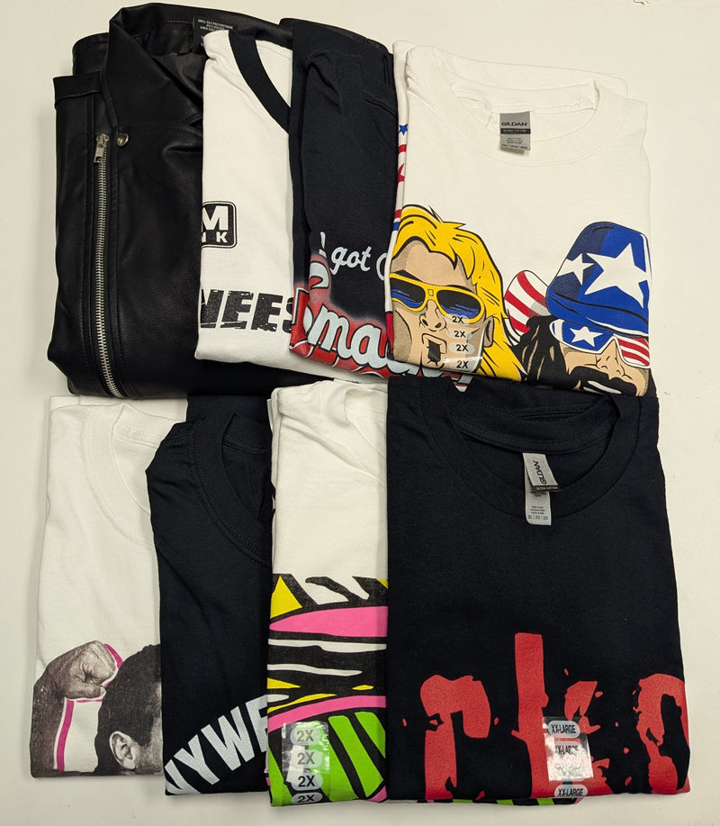 Load image into Gallery viewer, 8 Men Size XXL WWE T-shirts | Cena Orton Undertaker The Rock Lot 2 XXL by EWS | Extreme Wrestling Shirts