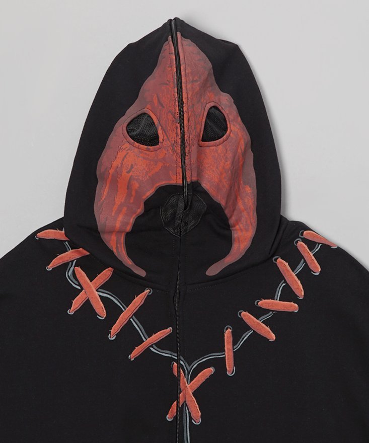 Load image into Gallery viewer, Adult Size Kane WWE Zipper Mask Lightweight Hoody Sweatshirt by WWE | Extreme Wrestling Shirts