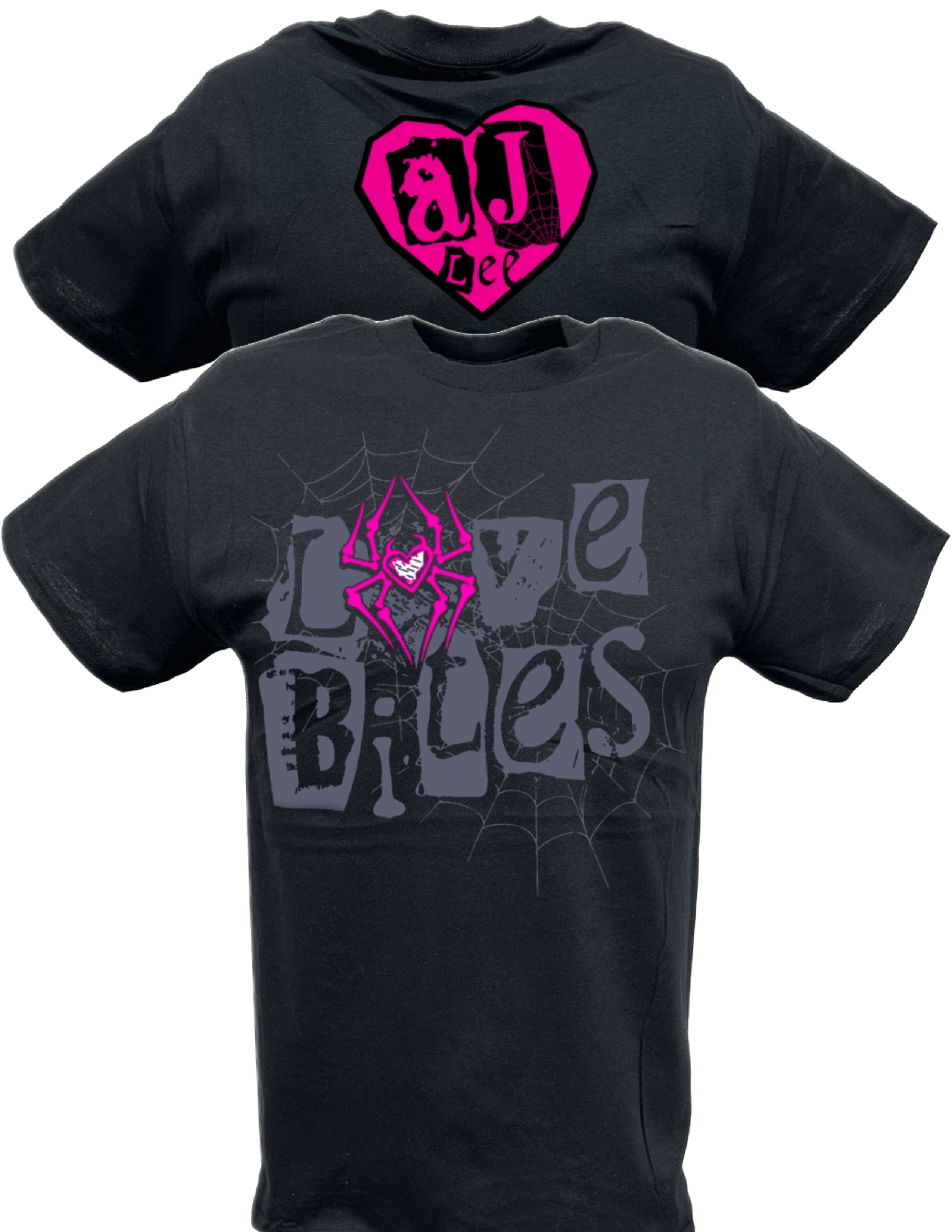 ★RAIVE★ Love Bites Graphic TShirt VW5ME907_2color AJ Lee Love Bites Spider Web T-shirt – Extreme Wrestling Shirts