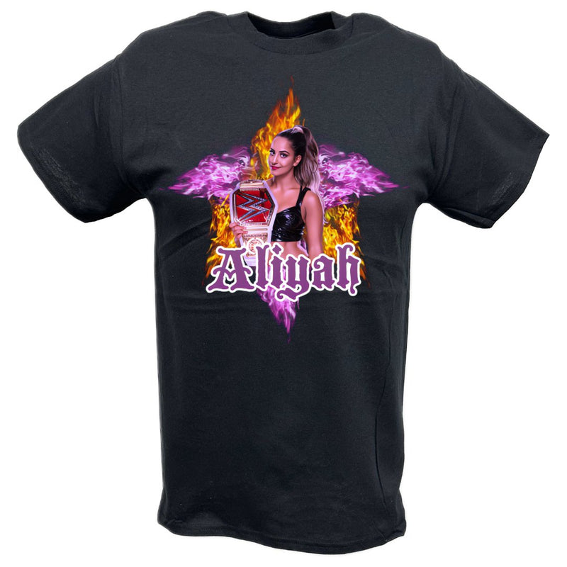 Load image into Gallery viewer, Aliyah WWE Womens Superstar Black T-shirt by EWS | Extreme Wrestling Shirts