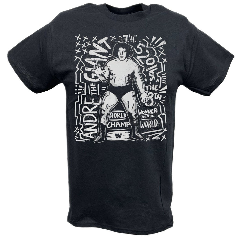 Load image into Gallery viewer, Andre The Giant Graphic Art Black T-shirt by EWS | Extreme Wrestling Shirts