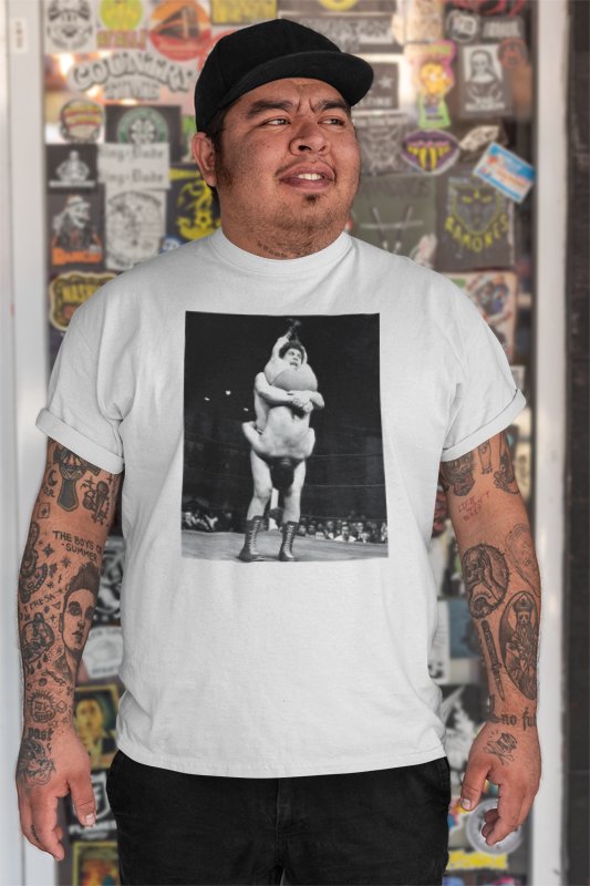 Andre the Giant Piledriver WWE Mens White T-shirt Sports Mem, Cards & Fan Shop > Fan Apparel & Souvenirs > Wrestling by Andre the Giant | Extreme Wrestling Shirts