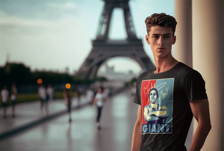 Load image into Gallery viewer, Andre the Giant Red Blue Logo T-shirt by EWS | Extreme Wrestling Shirts