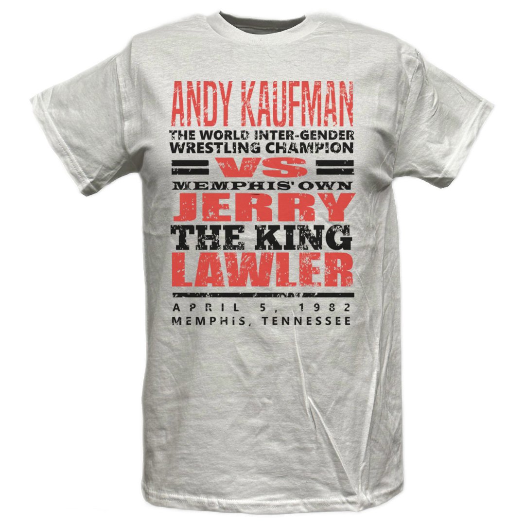 Andy Kaufman vs Jerry Lawler White T-shirt – Extreme Wrestling Shirts