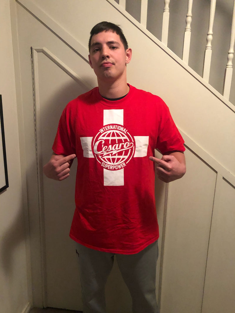 Load image into Gallery viewer, Antonio Cesaro International Superpower Mens Red T-shirt Sports Mem, Cards & Fan Shop > Fan Apparel & Souvenirs > Wrestling by Hybrid Tees | Extreme Wrestling Shirts