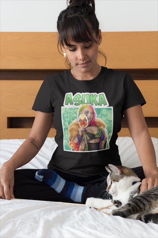 Load image into Gallery viewer, Asuka Green Logo Mask T-shirt by EWS | Extreme Wrestling Shirts