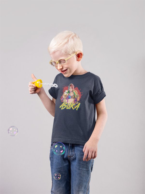 Load image into Gallery viewer, Asuka Painted Warrior Royal Blue Boys Kids Youth T-shirt by EWS | Extreme Wrestling Shirts