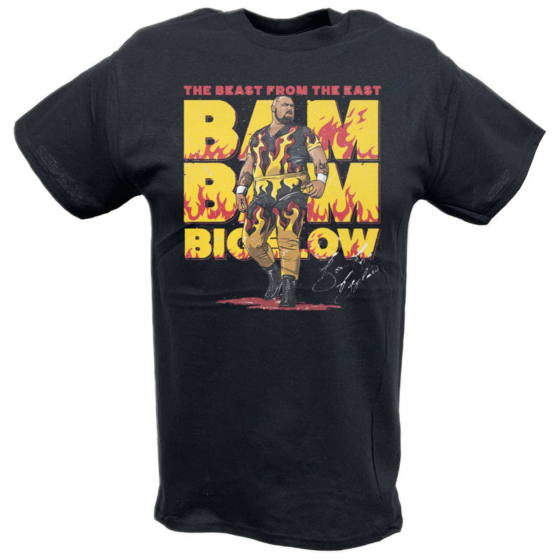 Load image into Gallery viewer, Bam Bam Bigelow Beast From The East Black T-shirt by EWS | Extreme Wrestling Shirts
