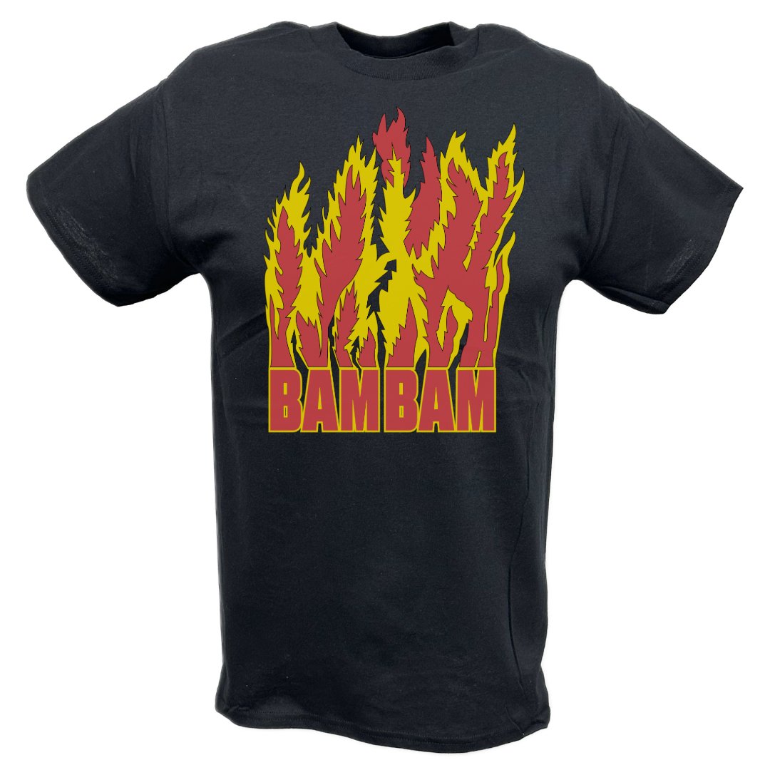 Bam Bam Bigelow Flames Mens Legends T-shirt – Extreme Wrestling Shirts
