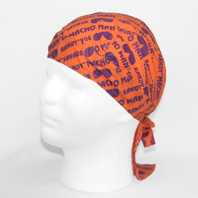 Load image into Gallery viewer, Bandana Skull Cap Doo Rag for Macho Man Randy Savage Costume Orange by EWS | Extreme Wrestling Shirts