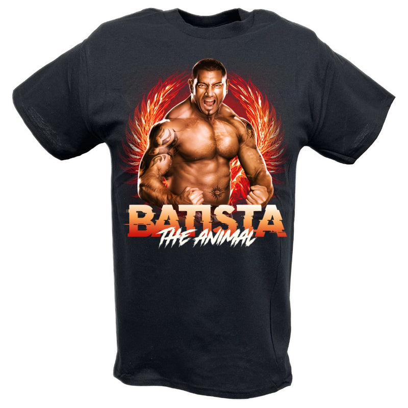 Load image into Gallery viewer, Batista The Animal Fist Pose Black T-shirt by EWS | Extreme Wrestling Shirts