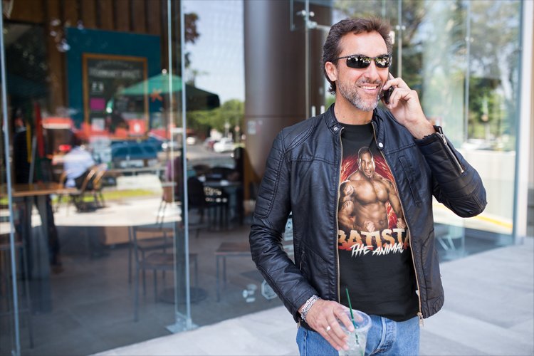 Load image into Gallery viewer, Batista The Animal Fist Pose Black T-shirt by EWS | Extreme Wrestling Shirts