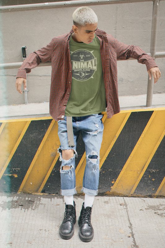 Load image into Gallery viewer, Batista The Animal Hunts Alone Green T-shirt by EWS | Extreme Wrestling Shirts