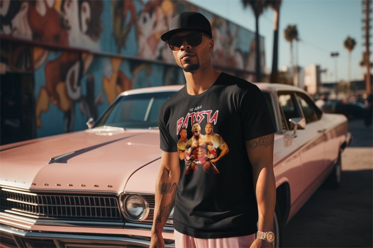 Load image into Gallery viewer, Batista The Animal Mens Black T-shirt by EWS | Extreme Wrestling Shirts