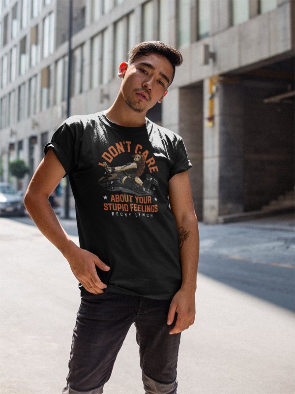 Load image into Gallery viewer, Becky Lynch Don't Care About Your Stupid Feelings T-shirt by EWS | Extreme Wrestling Shirts
