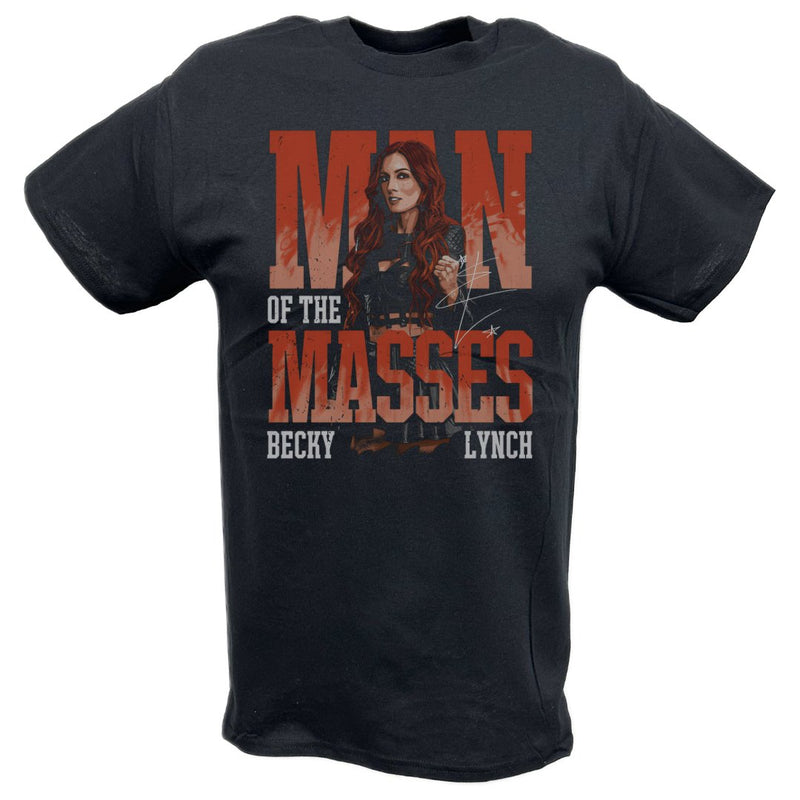 Load image into Gallery viewer, Becky Lynch Man Of The Masses Black T-shirt by EWS | Extreme Wrestling Shirts