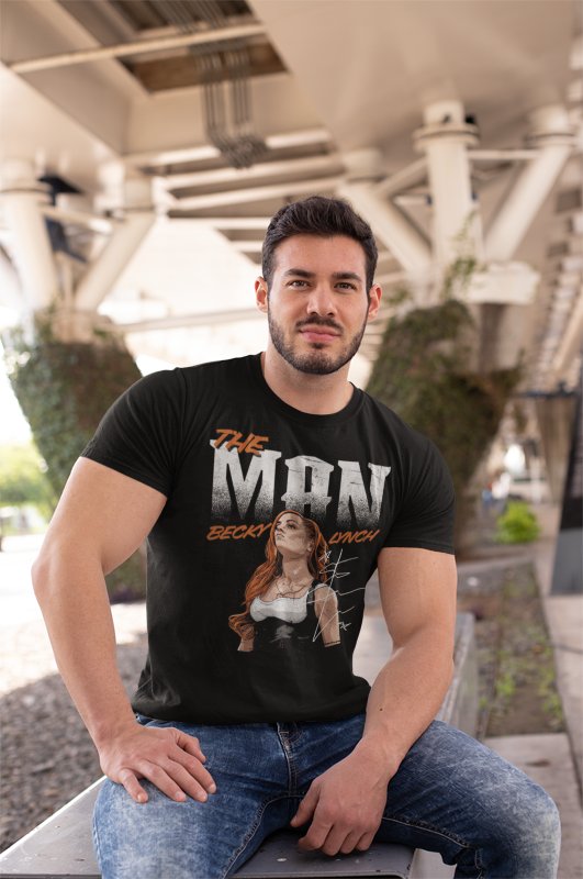 Becky Lynch The Man Cartoon Logo T-shirt by EWS | Extreme Wrestling Shirts