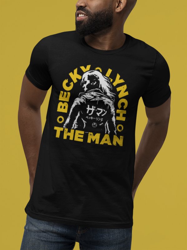 Load image into Gallery viewer, Becky Lynch The Man Japanese Black T-shirt by EWS | Extreme Wrestling Shirts