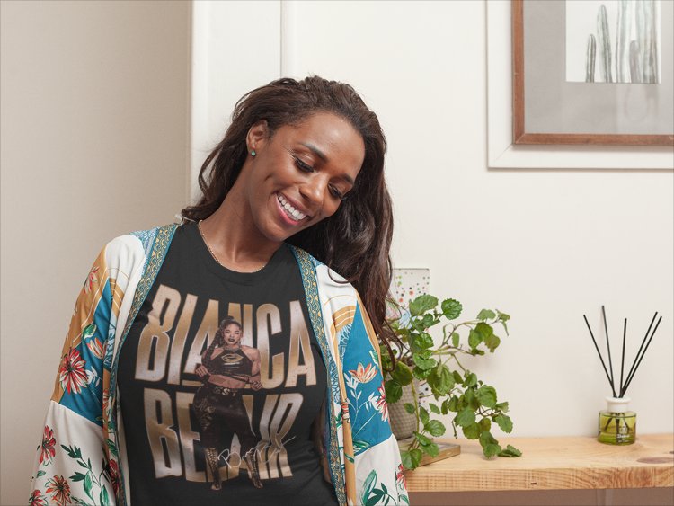 Load image into Gallery viewer, Bianca Belair Signature Pose T-shirt by EWS | Extreme Wrestling Shirts