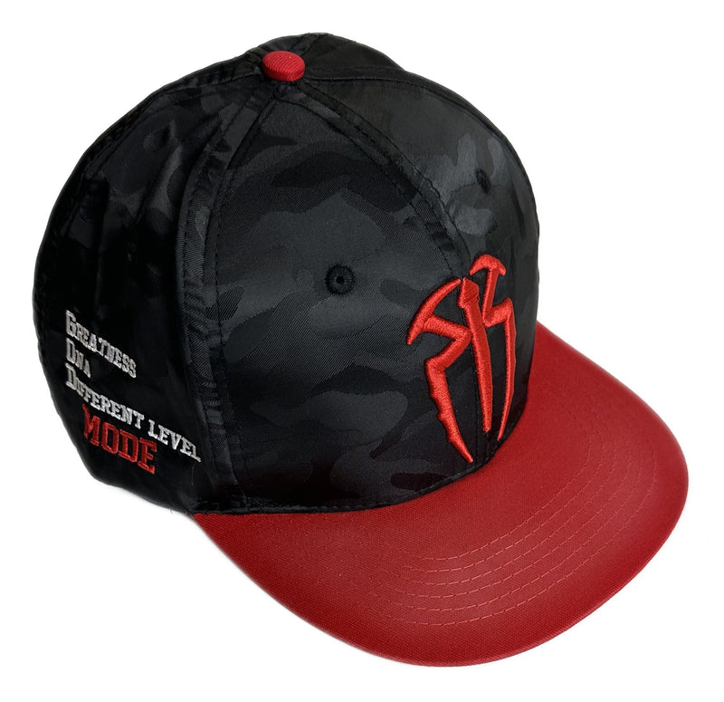Load image into Gallery viewer, Black and Red Roman Reigns G.O.D. Mode Men's Adjustable Hat by WWE | Extreme Wrestling Shirts