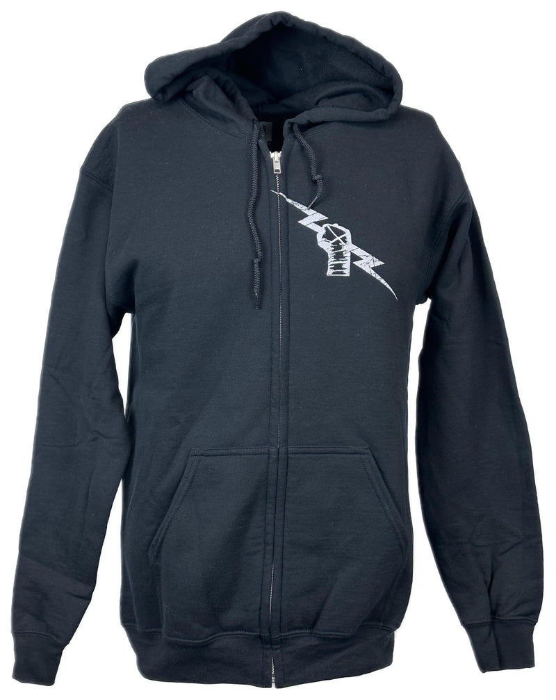 Load image into Gallery viewer, Black CM Punk Uprising Lightning Bolt Zipper Hoody by EWS | Extreme Wrestling Shirts