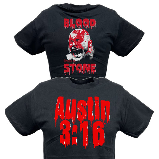 Blood from a Stone Cold Steve Austin Bloody Face Mens Black T-shirt Sports Mem, Cards & Fan Shop > Fan Apparel & Souvenirs > Wrestling by EWS | Extreme Wrestling Shirts