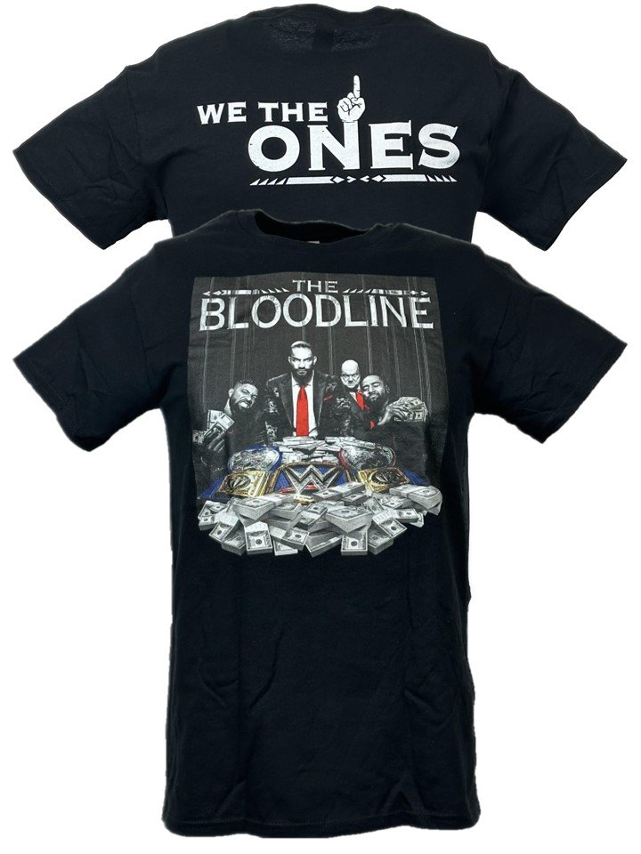 Load image into Gallery viewer, Bloodline Roman Reigns Usos Black T-shirt by EWS | Extreme Wrestling Shirts