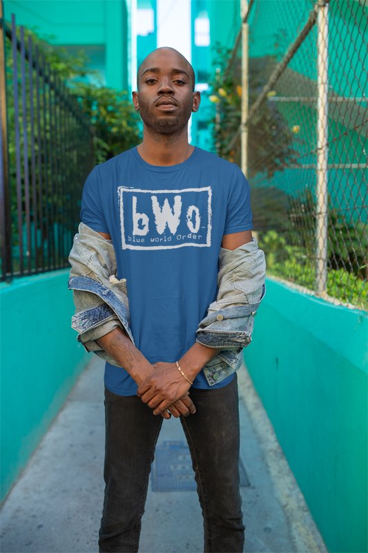 Blue World Order bWo Blue Meanie Big Stevie Cool ECW Mens T-shirt Sports Mem, Cards & Fan Shop > Fan Apparel & Souvenirs > Wrestling by Hybrid Tees | Extreme Wrestling Shirts