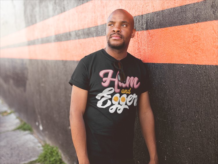 Load image into Gallery viewer, Bobby The Brain Heenan Ham and Egger Black T-shirt by EWS | Extreme Wrestling Shirts