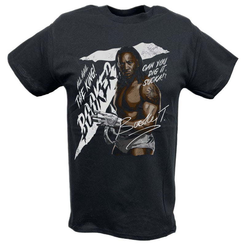 Load image into Gallery viewer, Booker T All Hail The King Black T-shirt by EWS | Extreme Wrestling Shirts