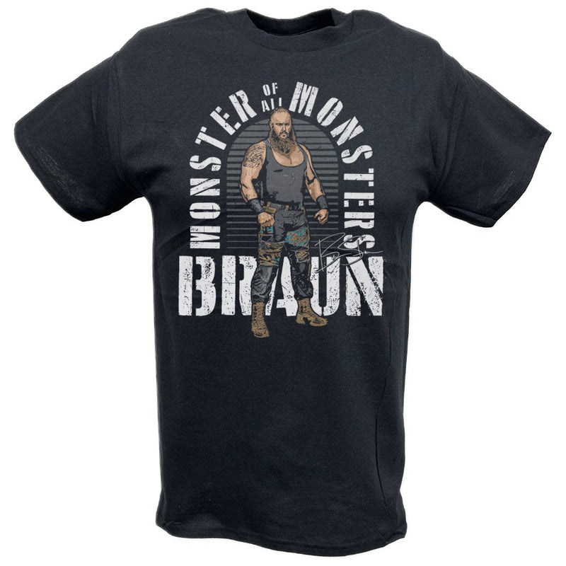 Load image into Gallery viewer, Braun Strowman Monster Of All Monsters Black T-shirt by EWS | Extreme Wrestling Shirts