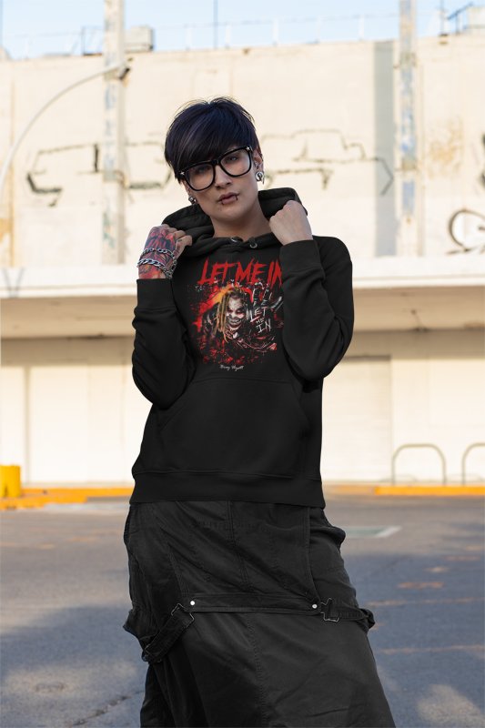 Load image into Gallery viewer, Bray Wyatt The Fiend Let Me In Black Hoody Pullover by EWS | Extreme Wrestling Shirts