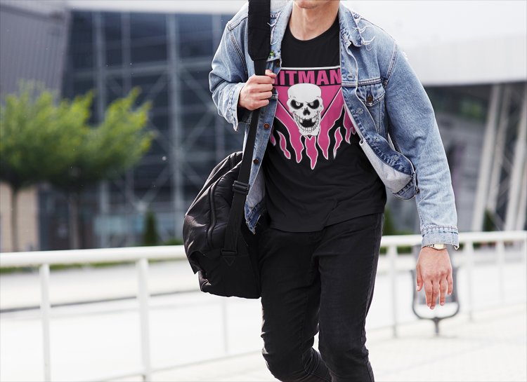 Load image into Gallery viewer, Bret Hart Ring Series Black Pink Skull Mens T-shirt Sports Mem, Cards & Fan Shop > Fan Apparel & Souvenirs > Wrestling by EWS | Extreme Wrestling Shirts