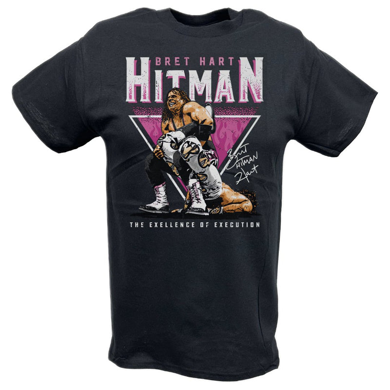 Load image into Gallery viewer, Bret Hart Sharpshooter Triangle Black T-shirt by EWS | Extreme Wrestling Shirts