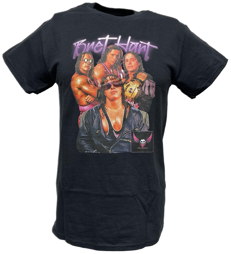 Load image into Gallery viewer, Bret Hitman Hart Neon Sign Mens Black T-shirt by WWE | Extreme Wrestling Shirts