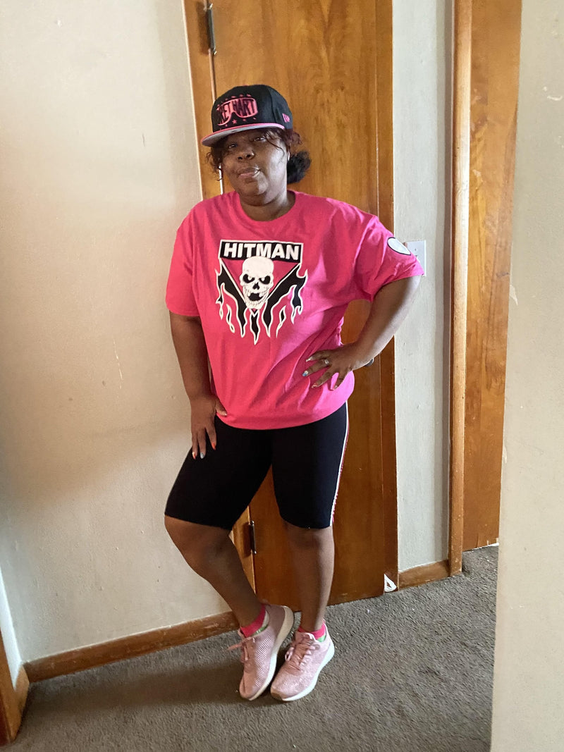 Load image into Gallery viewer, Bret Hitman Hart Pink Mens T-shirt Single Sided Print Sports Mem, Cards & Fan Shop > Fan Apparel & Souvenirs > Wrestling by Hybrid Tees | Extreme Wrestling Shirts