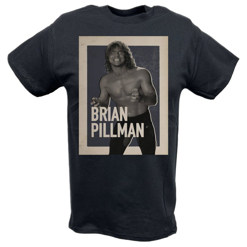 Load image into Gallery viewer, Brian Pillman Poster Print Black T-shirt by EWS | Extreme Wrestling Shirts