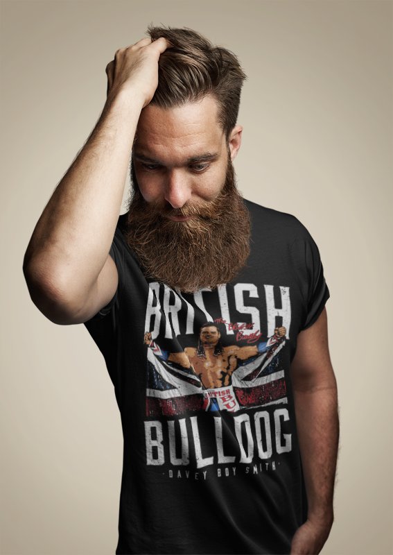 Load image into Gallery viewer, British Bulldog Flag Black T-shirt by EWS | Extreme Wrestling Shirts