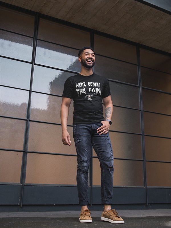 Load image into Gallery viewer, Brock Lesnar Here Comes The Pain Mens Black T-shirt by EWS | Extreme Wrestling Shirts