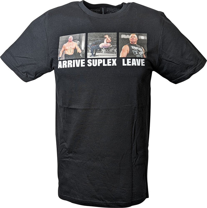 Load image into Gallery viewer, Brock Lesnar Photos Arrive Suplex Leave WWE Mens T-shirt Sports Mem, Cards &amp; Fan Shop &gt; Fan Apparel &amp; Souvenirs &gt; Wrestling by WWE | Extreme Wrestling Shirts
