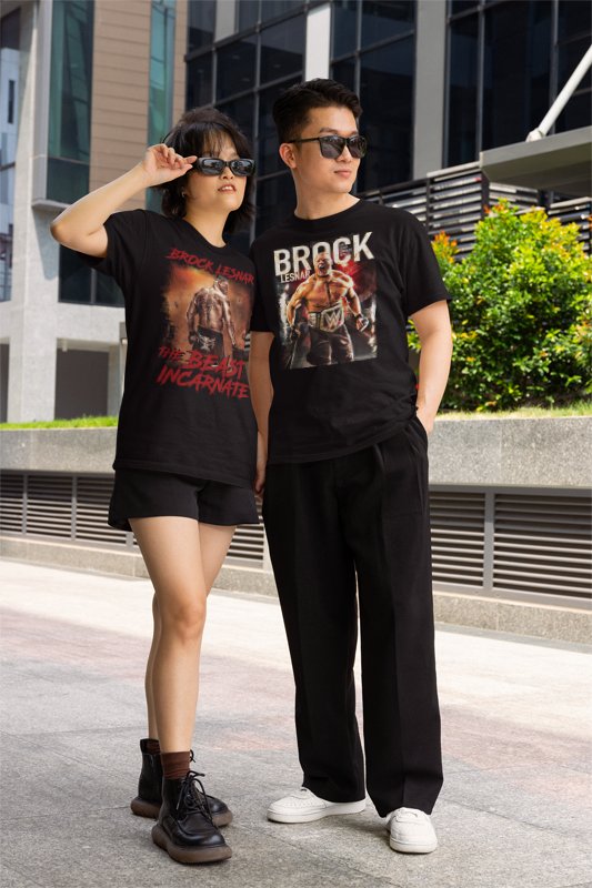 Load image into Gallery viewer, Brock Lesnar Poster Print T-shirt by EWS | Extreme Wrestling Shirts