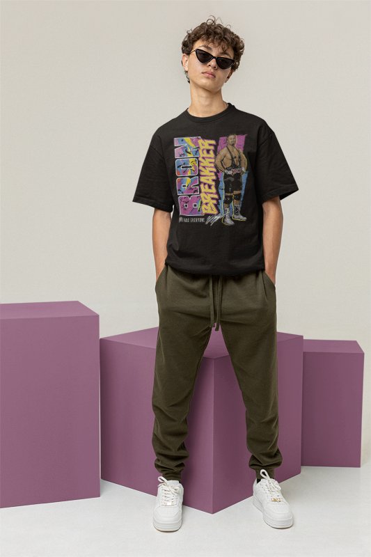 Load image into Gallery viewer, Bron Breakker Retro Black T-shirt by EWS | Extreme Wrestling Shirts