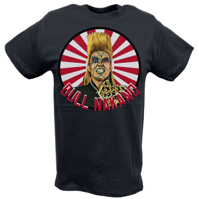 Load image into Gallery viewer, Bull Nakano Red White Stripes Black T-shirt by EWS | Extreme Wrestling Shirts